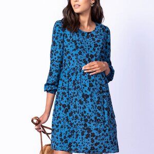 Seraphine Blue Floral Maternity Nursing Dress, size 4